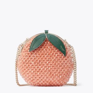 Kate Spade Bellini Embellished Crochet 3d Peach Crossbody
