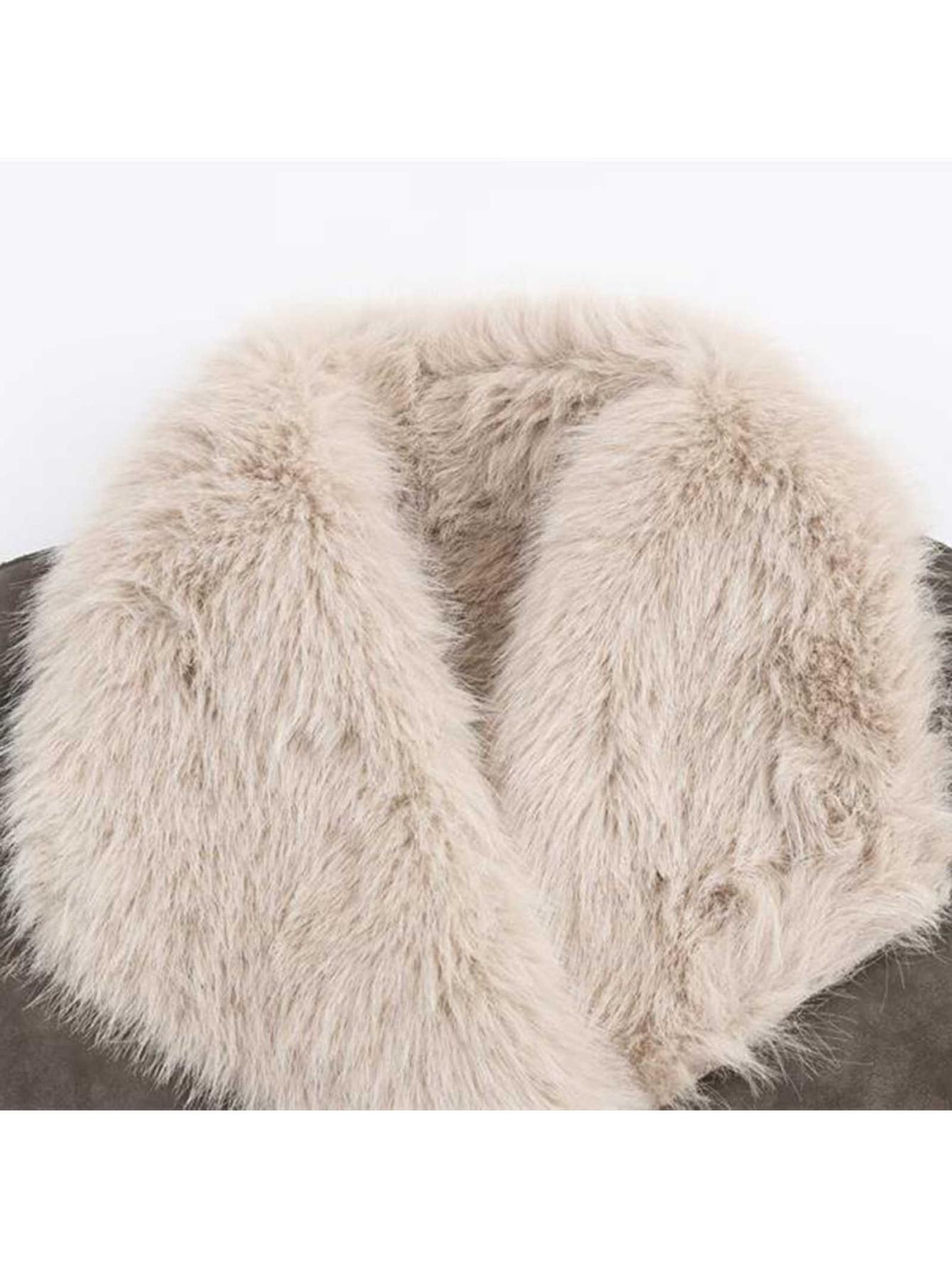 Women's Reversible Mid-Length Lapel Coat with Lapel Collar & Lapel Pocket - Long Sleeve Two-Way hailing Suitable for Fall/Winter, Machine Washable Outerwear (Black/Khaki) L M S - Image 6